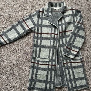 Monteau Cardigan Plaid/Tartan Sweater size Large